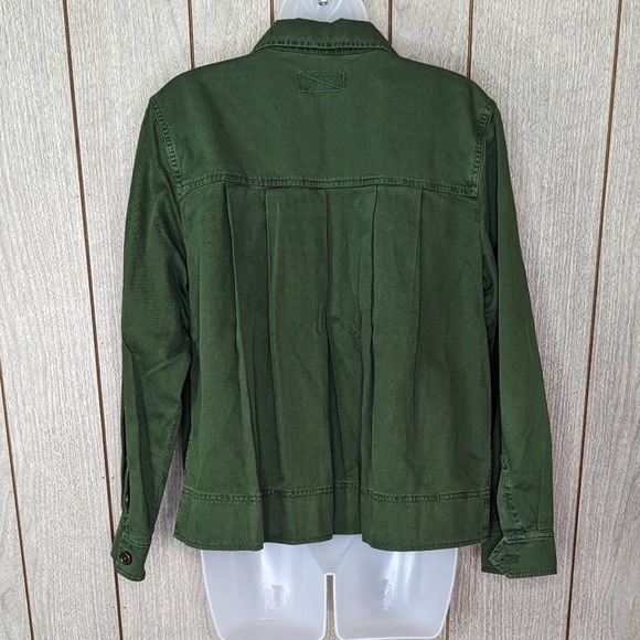 J. Crew Safari Shirt Jacket Small Green Garment Dyed 100% Cotton - Picture 3 of 8